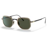 PERSOL PO5006ST 800831 Black Gold Square Round Men's 47 mm Titanium Sunglasses
