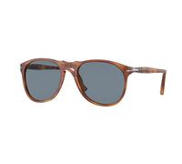 Persol PO9649S 96/56 Man Sunglasses Plastic Havana Pilot Normal