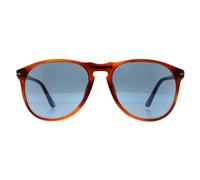 Persol Man PO9649S 96/56 Sunglasses Acetate Brown Blue Pilot Normal