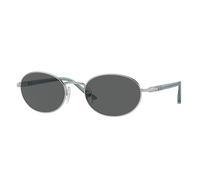 Persol Unisex Persol PO1018S IDA 518/B1 Sunglasses Metal Silver Grey Round Normal