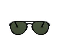Persol Unisex 0PO3235S Sunglasses, Black/Green, 55