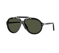 Persol Unisex PO0202S 95/31 Sunglasses Acetate Black Green Squared Normal