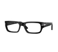 Persol Unisex PO3347V 95 Optical frames Acetate Black Transparent Squared Normal