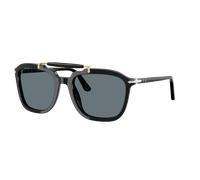 Persol Unisex Sunglass PO0203S - Senna Series - Frame color: Black, Lens color: Dark Blue Polarized
