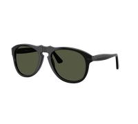 Persol Unisex Sunglass PO0649NE - Total Black Arrow - Frame color: Black, Lens color: Green