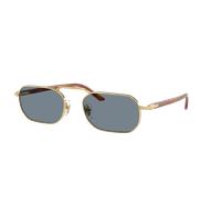 Persol Unisex Sunglass PO1020S - Frame color: Gold, Lens color: Light Blue