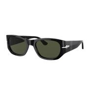 Persol Unisex Sunglass PO3307S - Frame color: Black, Lens color: Green
