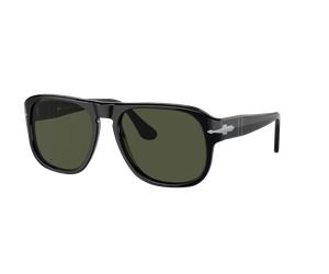 Persol Unisex Sunglass PO3310S - Jean - Frame color: Black, Lens color: Green
