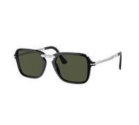 Persol Unisex Sunglass PO3330S - Frame color: Black, Lens color: Green