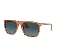 Persol Unisex Sunglass PO3336S - Frame color: Transparent Brown, Lens color: Light Blue Gradient Dark Blue Polar