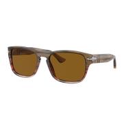 Persol Unisex Sunglass PO3341S - Frame color: Striped Brown Gradient Red, Lens color: Brown
