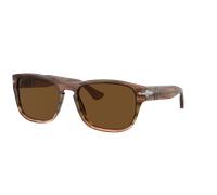 Persol Unisex Sunglass PO3341S - Frame color: Striped Brown Green, Lens color: Polar Brown