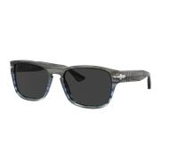 Persol Unisex Sunglass PO3341S - Frame color: Striped Grey Gradient Blue, Lens color: Polar Dark Grey