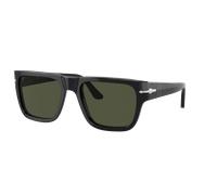 Persol Unisex Sunglass PO3348S - Frame color: Black, Lens color: Green