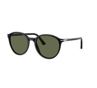 Persol Unisex Sunglass PO3350S - Frame color: Black, Lens color: Polarized Green