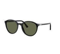 Persol Unisex Sunglass PO3350S - Frame color: Black, Lens color: Polarized Green