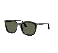 Persol Unisex Sunglass PO3355S - Frame color: Black, Lens color: Polarized Green