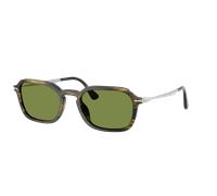 Persol Unisex Sunglass PO3381S - Frame color: Striped Black & Olive Green, Lens color: Green