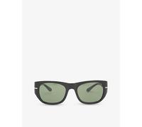 Persol Womens Black Po3308s Rectangular-frame Brand-plaque Acetate Sunglasses