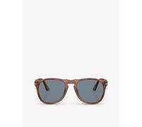Persol Womens Persol Po0649 24/31 54-20 Round-Frame Acetate Sunglasses Brown