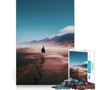 Person Walking on A Beach 1000 Piece Jigsaw Puzzles for Teenagers Strong Logic Toy Calm Escape Clear Edge Birthday Gift (50x75cm)