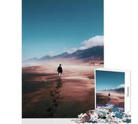 Person Walking on A Beach for Adults 1000 Piece Jigsaw Puzzle Birthday Gifts Stress Reliever DIY Toys Suitable for People Aged 14 And Above (38x52cm)