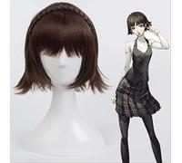 Persona 5 Makoto Niijima Wigs Mixed Brown Hair Cosplay Wig With Braid + Wig Cap