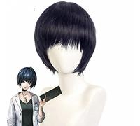 Persona 5 Tae Takemi Cosplay Wig Women Short Dark Blue Wig Cosplay Anime Cosplay Wig Heat Resistant Synthetic Wigs Halloween
