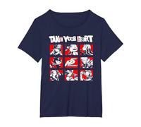 Persona 5 Take Your Heart Character Grid RPG Video Game T-Shirt, Women's Plus, Navy Blue, 4X
