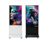 PERSONA 55″ 4K Touch Digital Kiosk - Black | Interactive Display with Android OS, Built-in Templates, IR Multi-Touch, USB Plug-and-Play, and Cloud Signage Software