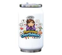 Persona Struggling with Overthinking Vacuum Insulated Thermal Beverage Can Bottle White