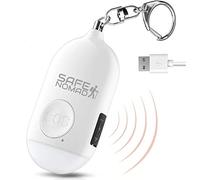 Personal Alarm for Women with LED Flashlight. Rechargeable, Waterproof, White, Small Police Approved Panic & Rape Alarm with Keyring for Students, Elderly, Girls & Kids