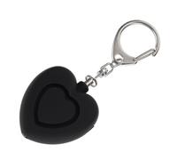Personal Alarm Keychain Black LED Lights Heart Shaped