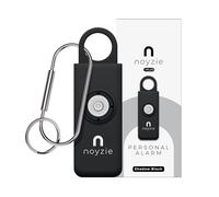 Personal Alarm NOYZIE Personal Safety Alarm - LOUD 130db Siren & 200-Lumen Strobing LED Light - Self Defence Rope Alarm Keyring Keychain for Women, Men, Elderly & Dog Walkers (Black (Rechargeable))