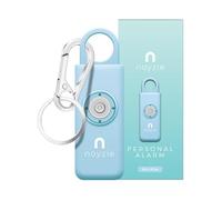 Personal Alarm NOYZIE Personal Safety Alarm with LOUD 125db Siren and 200-Lumen Strobing LED Light - Self Defence Rope Alarm Keyring Keychain for Women, Men, Elderly & Dog Walkers (Blue)