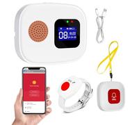 Personal Alarms for Elderly Tuya Wifi Smart Panic Button Linked To Phone only Supports 2.4GHz Wi-Fi, NO FEES Standalone Button No Receiver Required (WiFi Set)