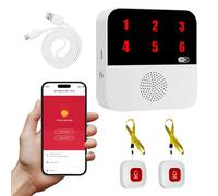 Personal Alarms For Elderly, WiFi Rechargable Smart Wireless Caregiver Pager Panic Button Linked To Phone Call Button System Smart App Alert Emergency Call Button Personal Help Alert