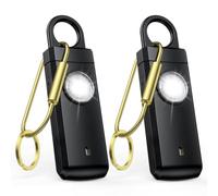Personal Alarms for Women, 130dB Rape Alarm Rechargeable LED Strobe Light | 2 Pack Panic Alarm for Safety Self Defence Keychain with Low Battery Notice for Girls Kids Men Elderly Night Running Outdoor