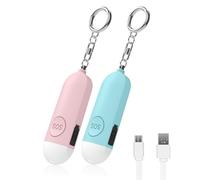 Personal Alarms for Women, 2Pcs Women Siren Rape Alarm Panic Alarm with Lights for Self Defence 130DB Loud Safety Alarm Small Personal Alarm Personal Alarms for Elderly Girls Kids (Pink + Blue)