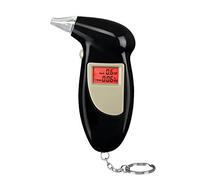 Personal Alcohol Breath Tester - Portable Digital Breathalyser with LCD Display, Keychain Design & 4 Mouthpieces - BAC Estimate 0.00-0.19%