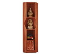 Personal Altar Table with Storage - Chinese Meditation Cabinet Small Prayer Sanctuary (18.8in/48cm) for Living Room - Natural Wood Perfect for Spiritual Practices & Home Decor