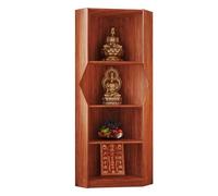 Personal Altar Table with Storage - Chinese Meditation Cabinet Small Prayer Sanctuary for Living Room Natural Wood Finish 23.6in (60cm) - Ideal for Spiritual Practice & Home Decor