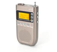 Personal AM FM SW Pocket Radio Portable to Bluetooth Earphone, AM FM Digital Tuning Radio Rechargeable 5W Bluetooth Speaker LCD Display Headphone Jack Support TF Card Sleep Timer for Walking (Khaki)
