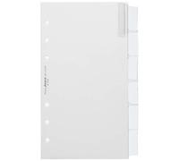 Personal Blank index white with multi-coloured labels 6 tabs
