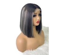 Personal Care 10 inch Bob Wig Human Hair 2x6 Lace Front Wigs Human Hair 250 Density For Black Women Hairs Extensions(Gray Highlight)
