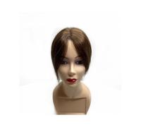 Personal Care 10inch Swiss Lace Invisible Human Hair Toppers Clip In Natural Hairpieces Fringe for Women Mild Hair Loss Volume Hand-woven Hairs Extensions(Brown A,7x9cm)