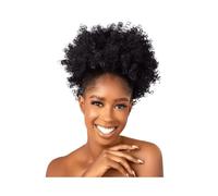 Personal Care 10inch Synthetic Big Afro Puff Drawstring Pony tail Extensions for Black Women Kinky Curly Hair Bun Ponytail Wigs Hairs Extensions(Jet brown)