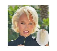 Personal Care 12 Inch Hair Toppers Light Blonde Middle Part Hair Piece for Women 3.5"×4" Silk Base Clip in Remy Hair Toppers Hairs Extensions