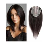 Personal Care 14inch Lace Base Human Hair Toppers for Women 4 Clips ，Pieces with Thinning Hair Natural Real Human Hair Toppers Hairs Extensions(Natural Black)