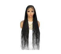 Personal Care 34 inch Knotless Box Braid Wigs, 360 Single Full Lace Braided Wigs for Black Women, Synthetic Black Braided Lace Wig Hairs Extensions